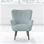 Florence Chair - Self Buttons - Walnut Leg - Brera Lino Duck Egg