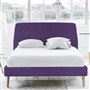 Cosmo Bed - White Buttons - Superking - Beech Leg - Brera Lino Violet