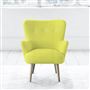 Florence Chair - Self Buttons - Walnut Leg - Brera Lino Alchemilla