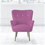 Florence Chair - White Buttons - Beech Leg - Brera Lino Peony