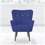 Florence Chair - White Buttons - Walnut Leg - Cheviot Cobalt