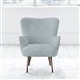 Florence Chair - White Buttons - Walnut Leg - Brera Lino Lapis