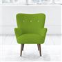 Florence Chair - White Buttons - Walnut Leg - Brera Lino Leaf