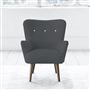 Florence Chair - White Buttons - Walnut Leg - Cassia Granite