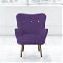 Florence Chair - White Buttons - Walnut Leg - Brera Lino Violet