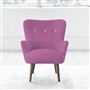 Florence Chair - White Buttons - Walnut Leg - Brera Lino Peony