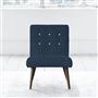 Eva Chair - White Buttons - Walnut Leg - Cassia Prussian