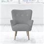 Florence Chair - White Buttons - Beech Leg - Cassia Zinc