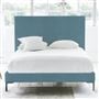 Square Bed - Double - Metal Leg - Brera Lino Ocean