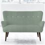 Florence 2 Seater - White Buttons - Walnut Leg - Brera Lino Jade