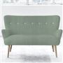 Florence 2 Seater - White Buttons - Beech Leg - Brera Lino Jade