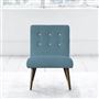 Eva Chair - White Buttons - Walnut Leg - Brera Lino Ocean