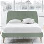 Cosmo Bed - White Buttons - Superking - Beech Leg - Brera Lino Jade