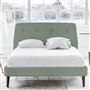 Cosmo Bed - Self Buttons - King - Walnut Leg - Brera Lino Jade