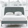 Cosmo Bed - Self Buttons - Double - Metal Leg - Rothesay Aqua