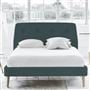 Cosmo Bed - Self Buttons - Double - Beech Leg - Rothesay Azure