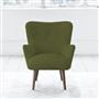 Florence Chair - Self Buttons - Walnut Legs - Brera Lino Moss