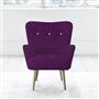 Florence Chair - White Buttons - Beech Legs - Cassia Damson