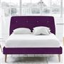 Cosmo Superking Bed - White Buttons - Beech Legs - Cassia Damson