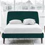 Cosmo Superking Bed - Self Buttons - Walnut Legs - Cassia Azure