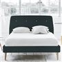 Cosmo Double Bed - White Buttons - Beech Legs - Cassia Mist