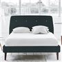 Cosmo Single Bed - White Buttons - Walnut Legs - Cassia Mist