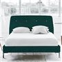 Cosmo Single Bed - White Buttons - Metal Legs - Cassia Azure