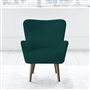 Florence Chair - Self Buttons - Walnut Legs - Cassia Azure