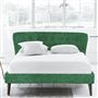 Wave Superking Bed - Self Buttons - Walnut Legs - Zaragoza Emerald
