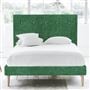 Polka Superking Bed - White Buttons - Beech Legs - Zaragoza Emerald