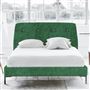 Cosmo Superking Bed - White Buttons - Metal Legs - Zaragoza Emerald