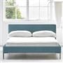 Square Low Superking Bed - Metal Legs - Brera Lino Ocean