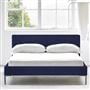 Square Low Superking Bed - Metal Legs - Brera Lino Ultra Marine