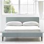 Square Low Superking Bed - Walnut Legs - Brera Lino Lapis