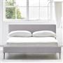 Square Low Superking Bed - Beech Legs - Brera Lino Platinum