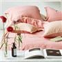 Biella Blossom & Peach Pure Linen Bed Linen