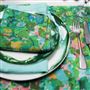 Delahaye Emerald Linen Table Cloth, Runner, Placemats & Napkins 