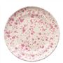 Pink & White Splatterware Dinner Plate