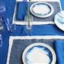 Blue & White Wide Vertical Stripes Murano Glass