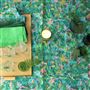 Delahaye Emerald Linen Table Cloth, Runner, Placemats & Napkins 