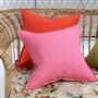 Brera Lino Nasturtium & Papaya Linen Decorative Pillow 