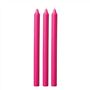 Bright Fuchsia Rustic Dinner Candles Set Of 3