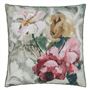 Tapestry Flower Eau de Nil Cushion 