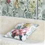 Tapestry Flower Eau De Nil Linen Cushion