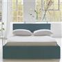 Square Loose Bed Low - Single - Brera Lino - Ocean - Walnut Leg