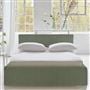 Square Loose Bed Low - Single - Brera Lino - Jade - Walnut Leg