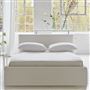 Square Loose Bed Low - Single - Brera Lino - Alabaster - Walnut Leg