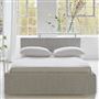 Square Loose Bed Low - Single - Brera Lino - Graphite - Walnut Leg