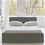 Square Loose Bed Low - Single - Brera Lino - Zinc - Walnut Leg