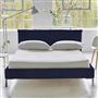 Pillow Low Bed - Double - Brera Lino Ultra Marine - Metal Leg